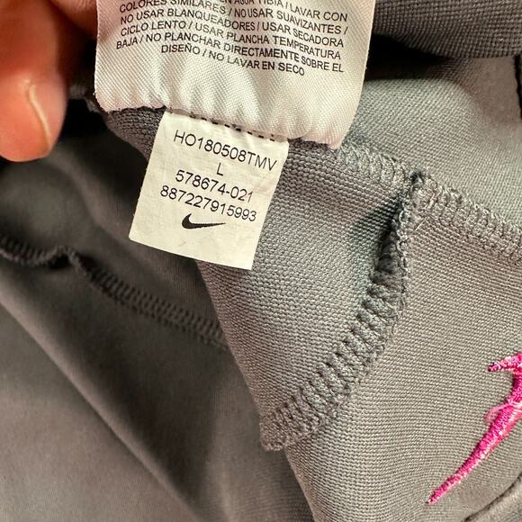 Nike Golf Jacket Womens Large Gray Pink 1/4 Zip Pullover Cover Up Dri Fit READ - Picture 9 of 13